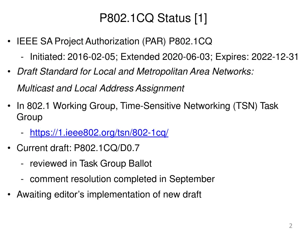 p802 1cq status 1