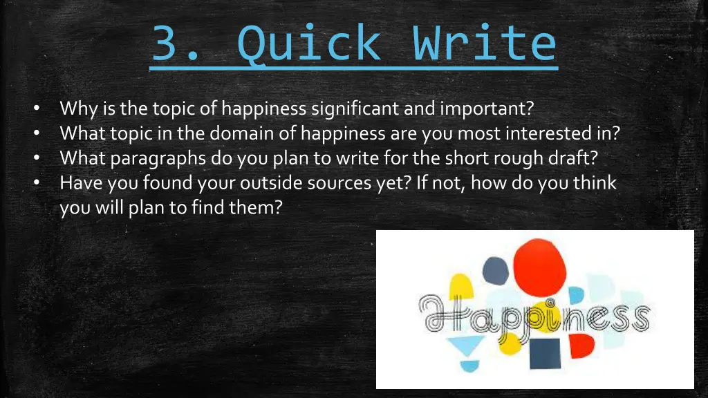 3 quick write