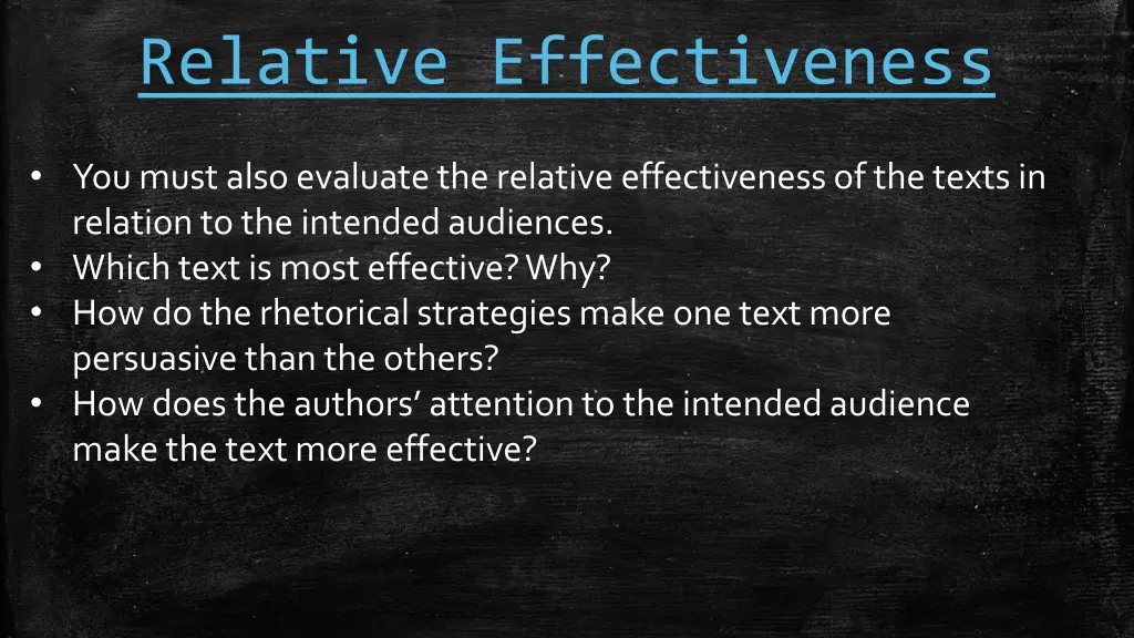 relative effectiveness