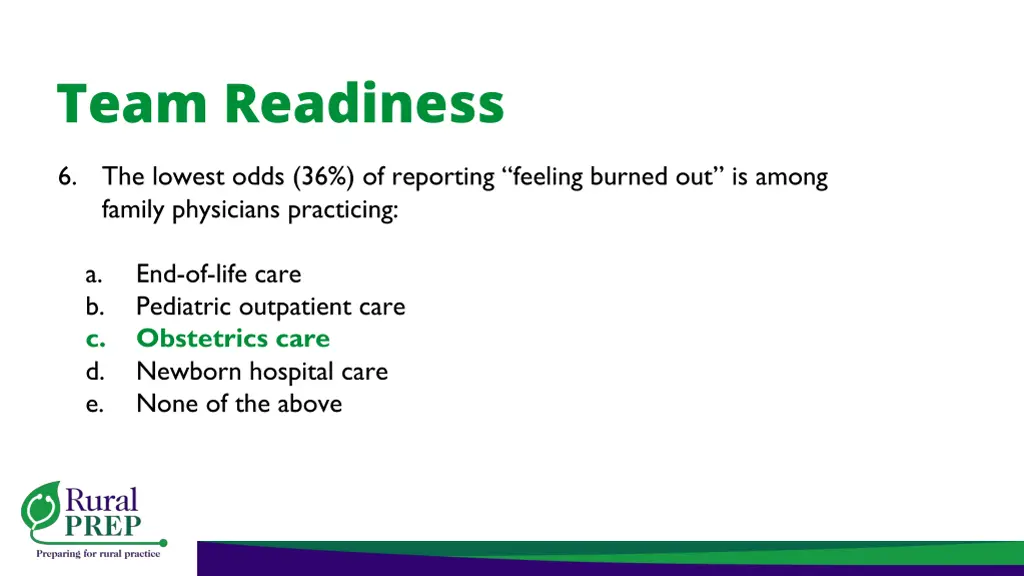 team readiness 12