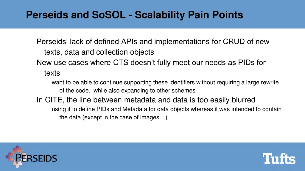 perseids and sosol scalability pain points 1