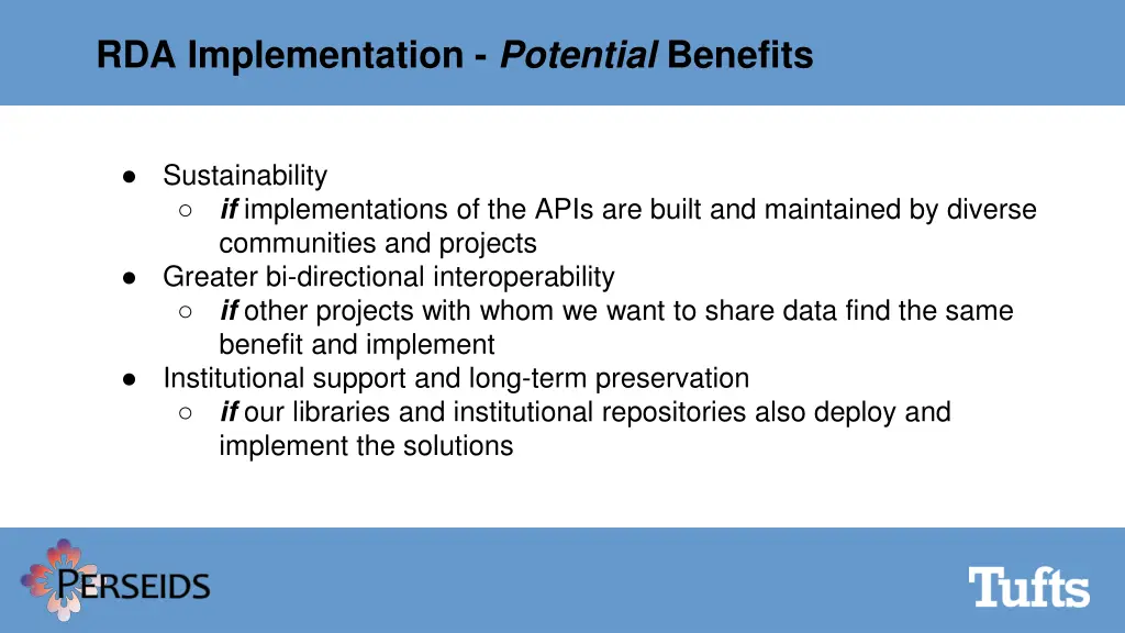 rda implementation potential benefits