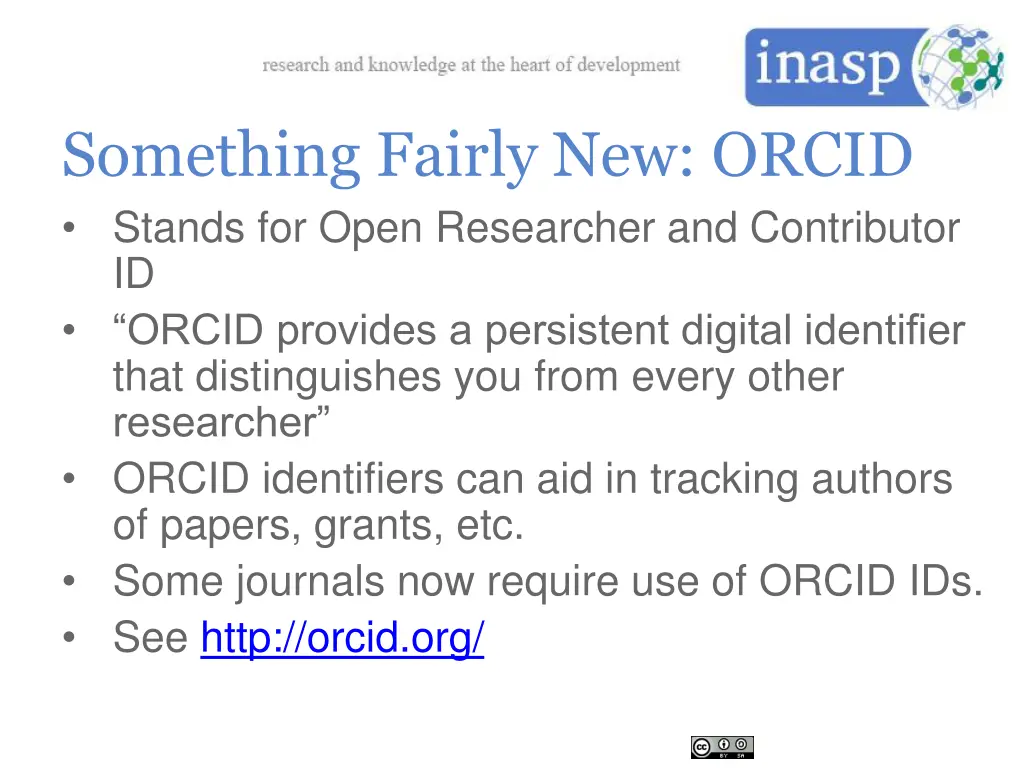something fairly new orcid stands for open