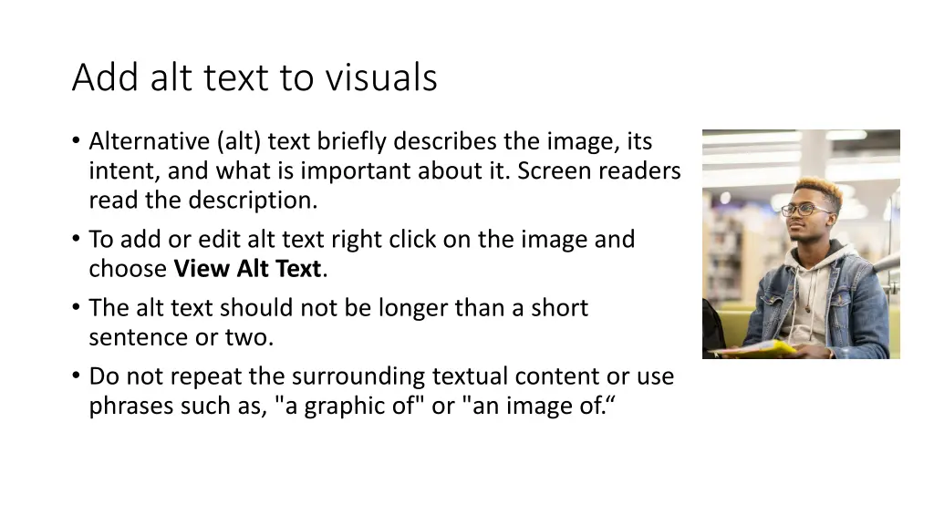 add alt text to visuals