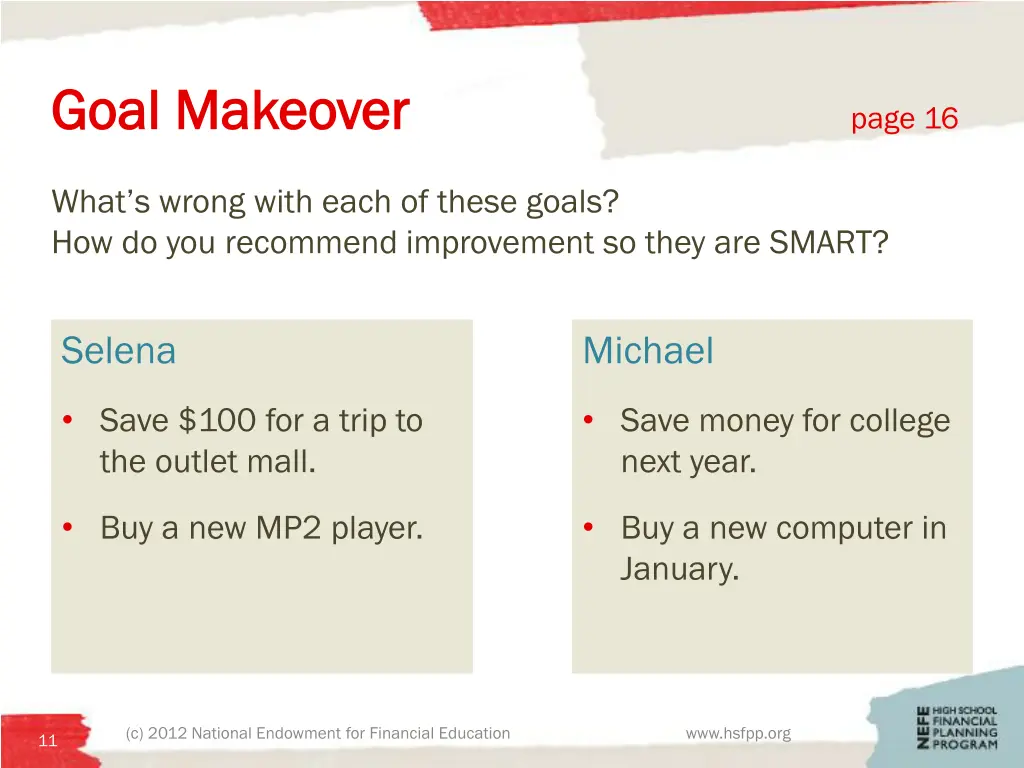 goal makeover goal makeover page 16