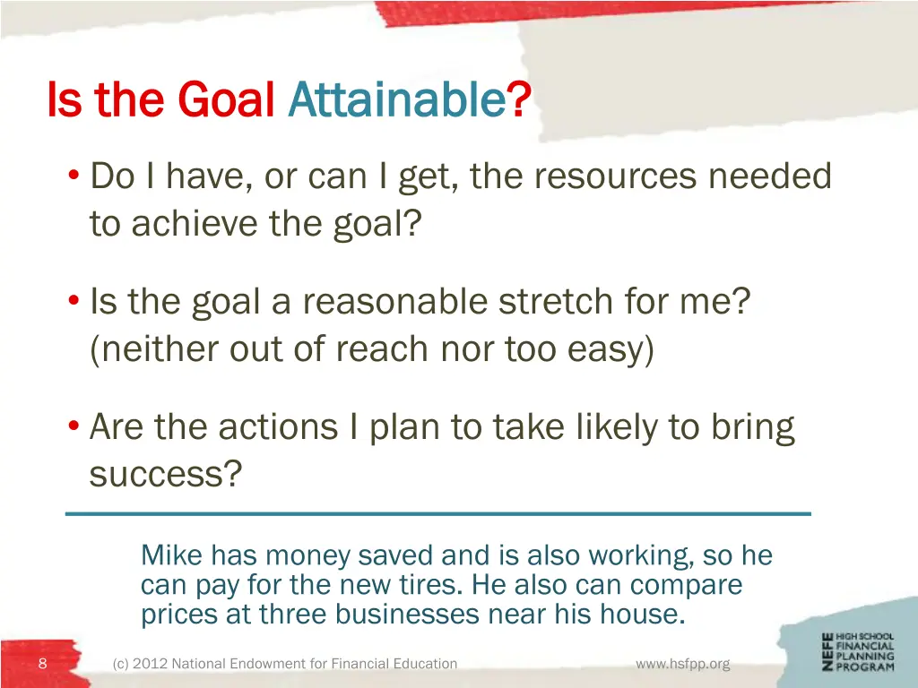is the goal is the goal attainable