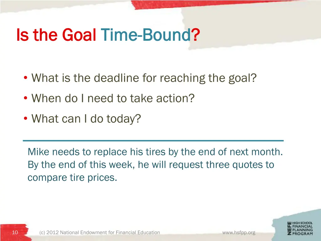 is the goal is the goal time