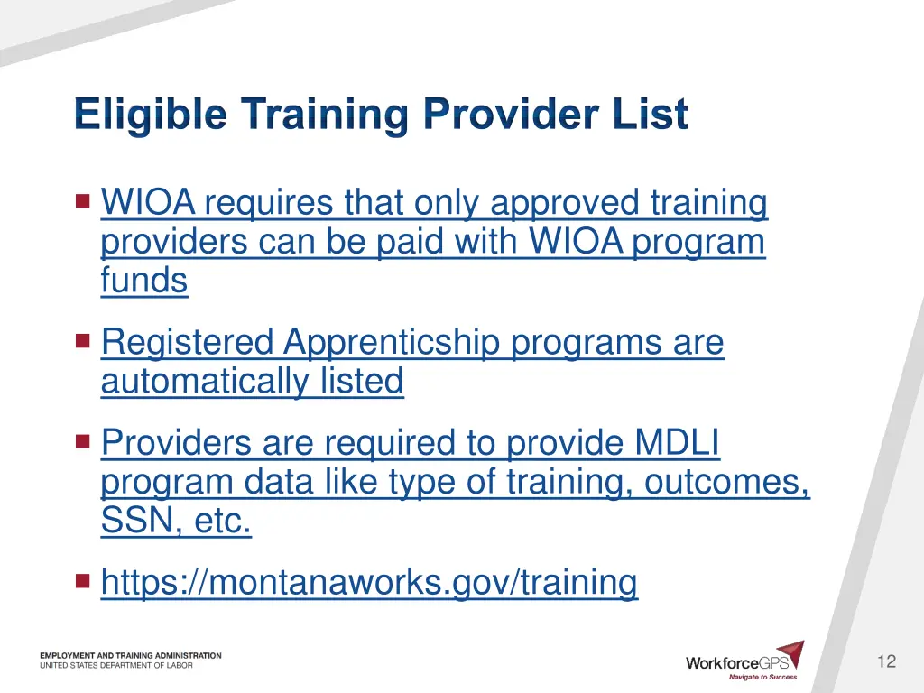 eligible training provider list
