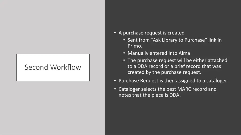 a purchase request is created sent from