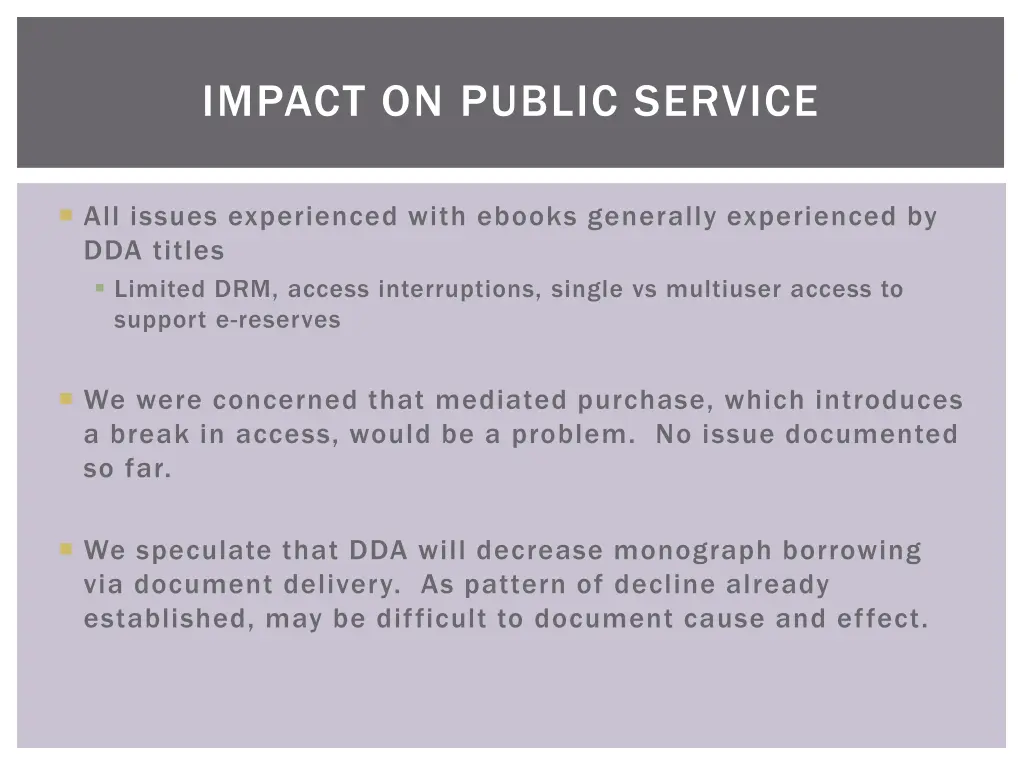 impact on public service