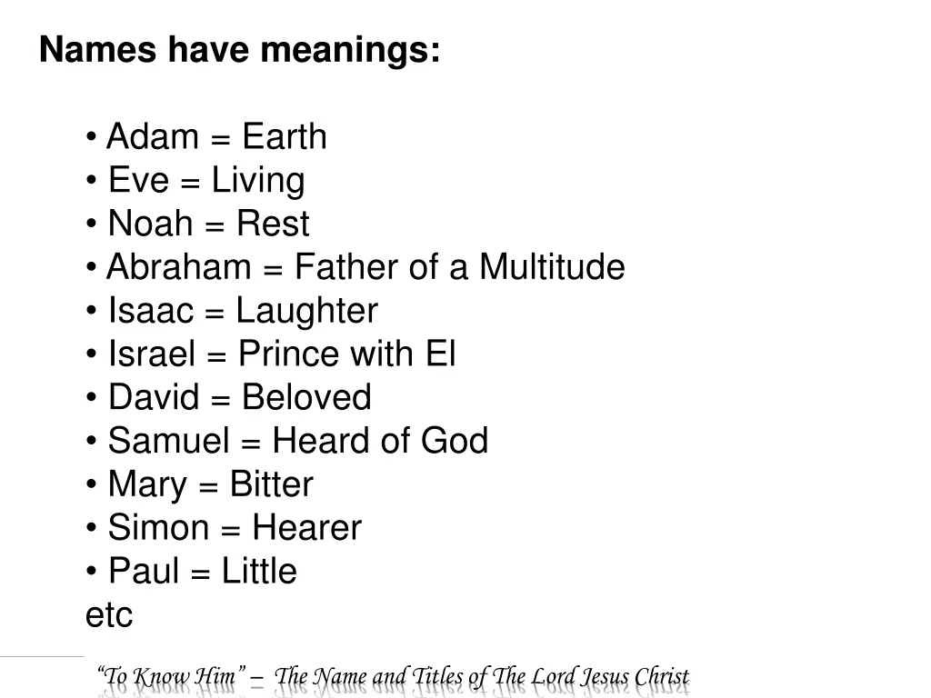 names have meanings