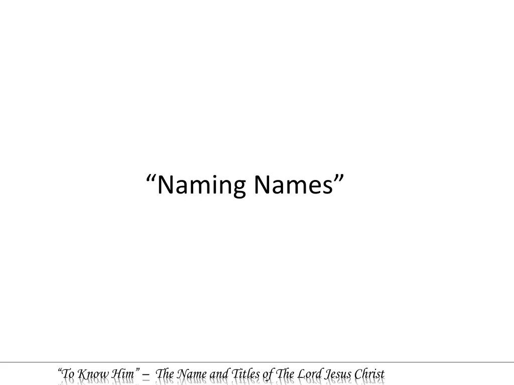 naming names 1