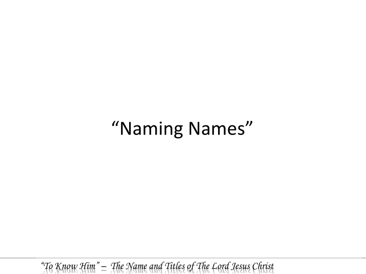 naming names