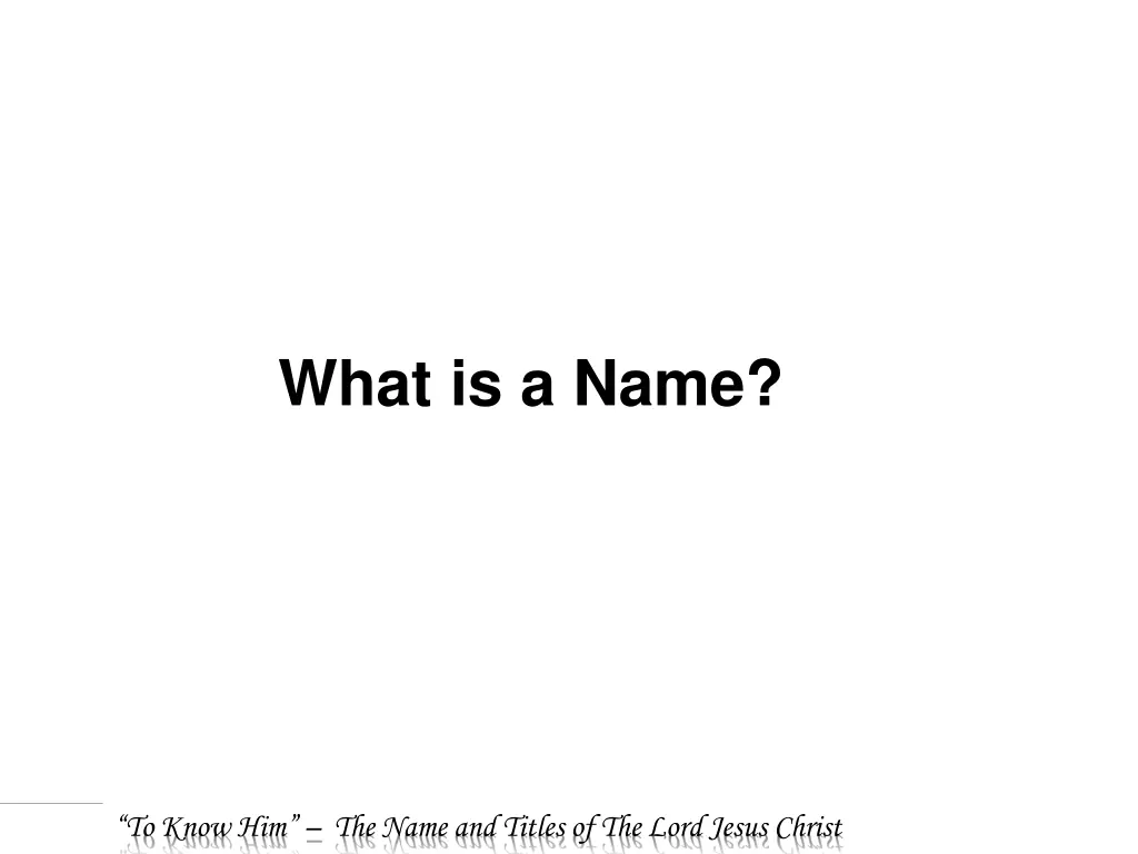 what is a name