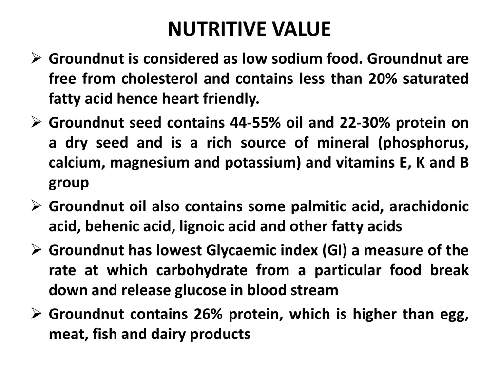 nutritive value