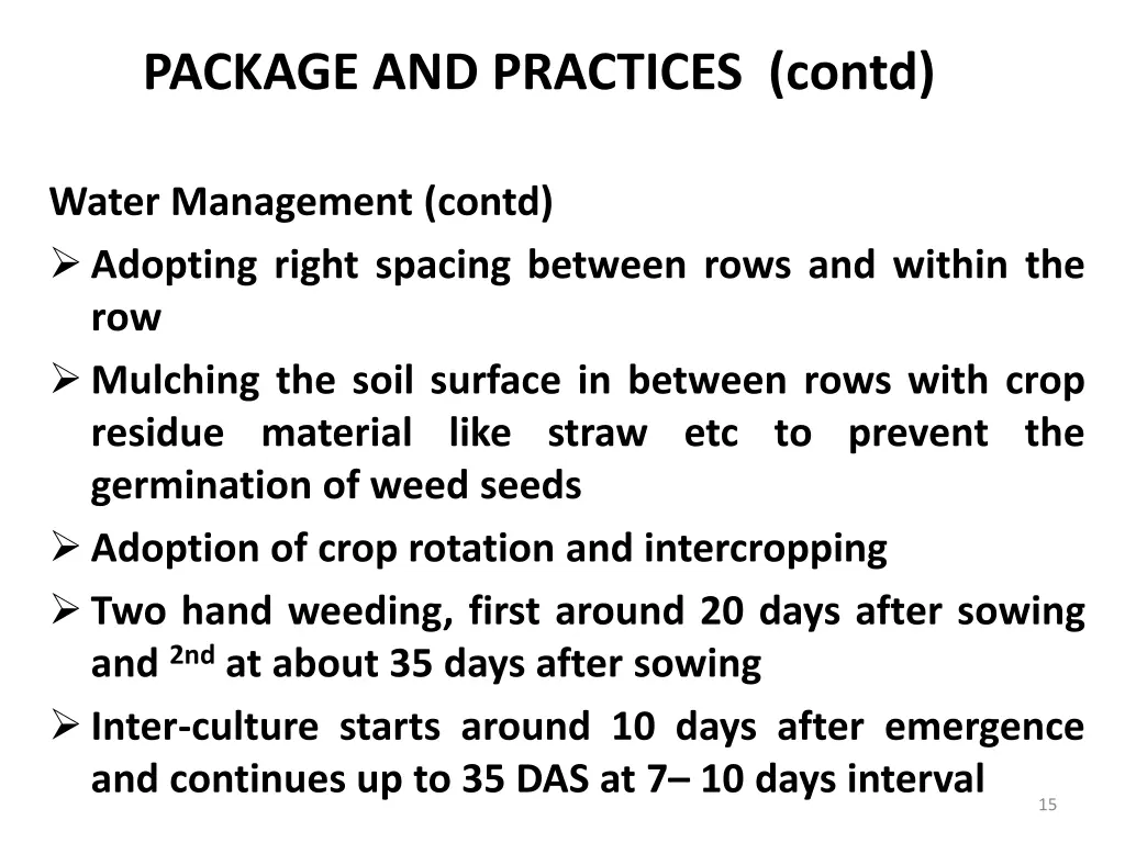 package and practices contd 1