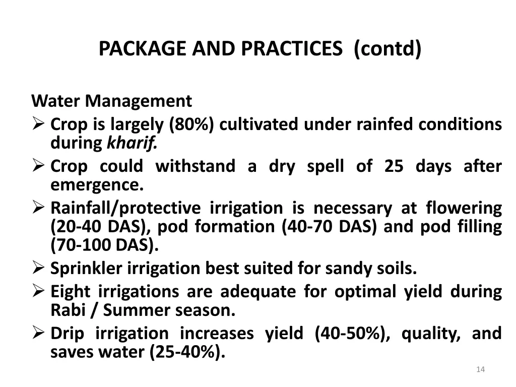 package and practices contd