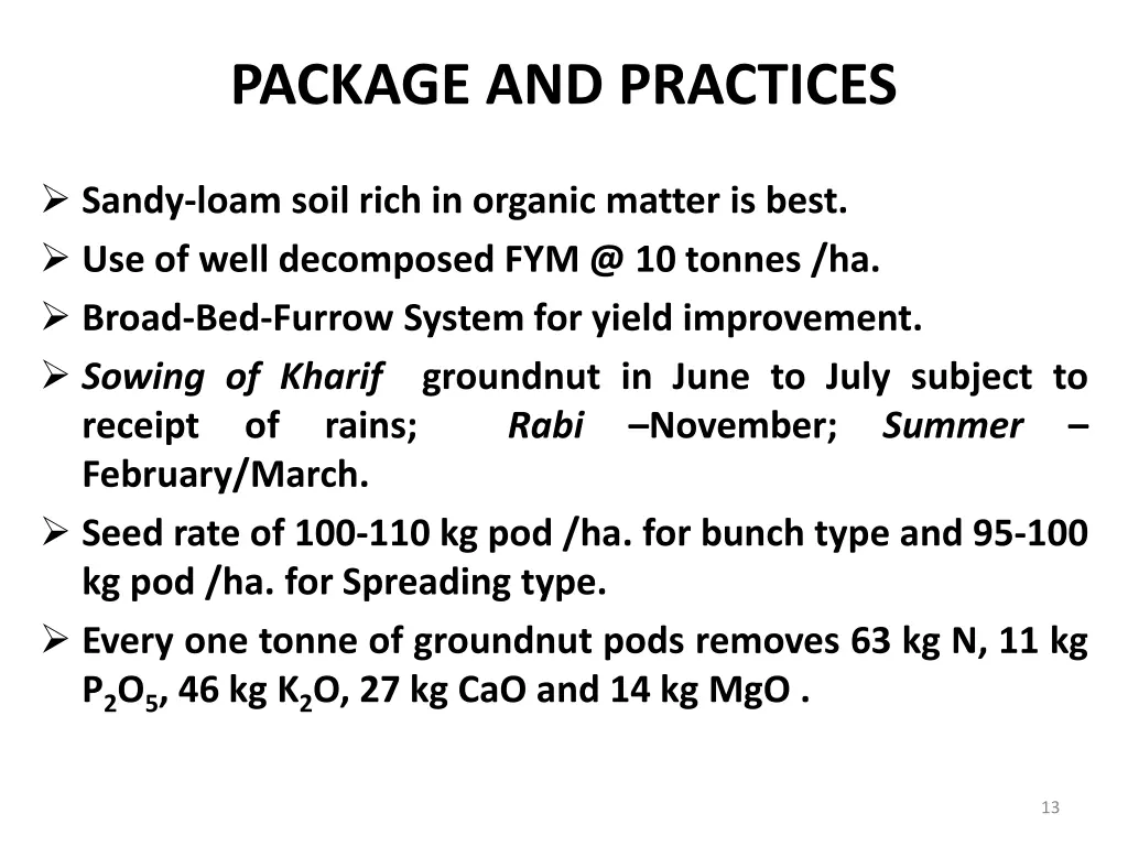 package and practices