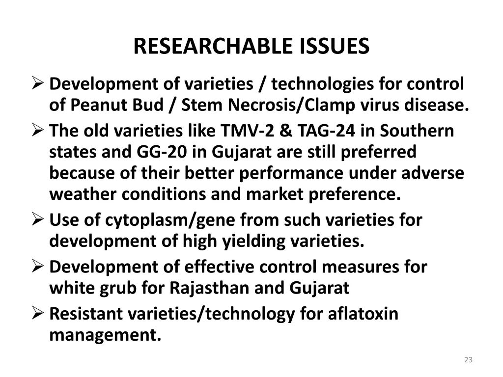researchable issues