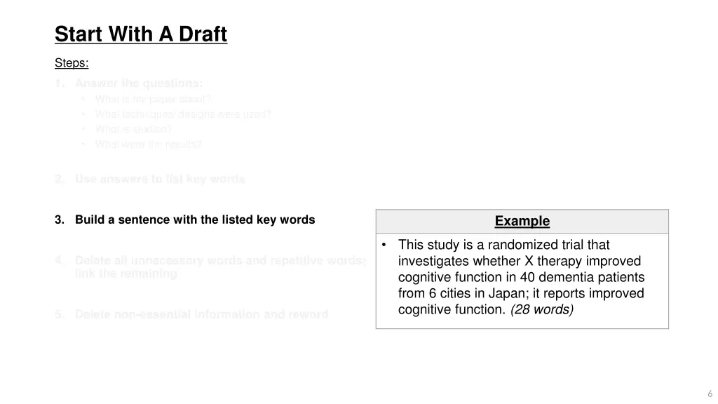 start with a draft 2