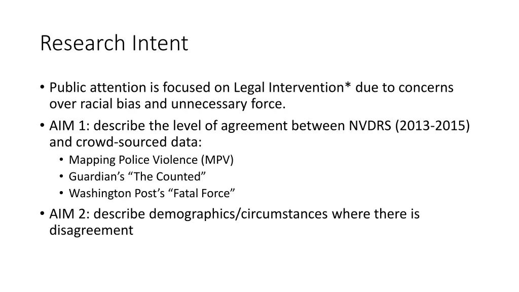 research intent