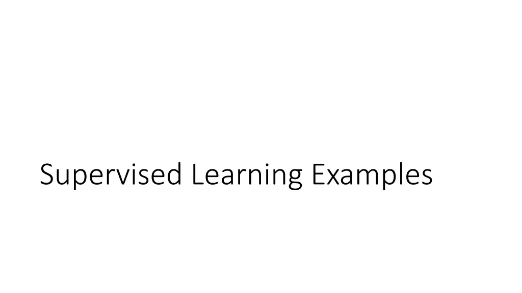 supervised learning examples