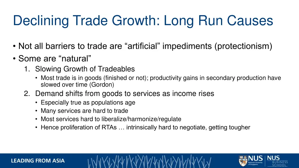declining trade growth long run causes