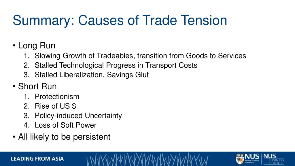 summary causes of trade tension
