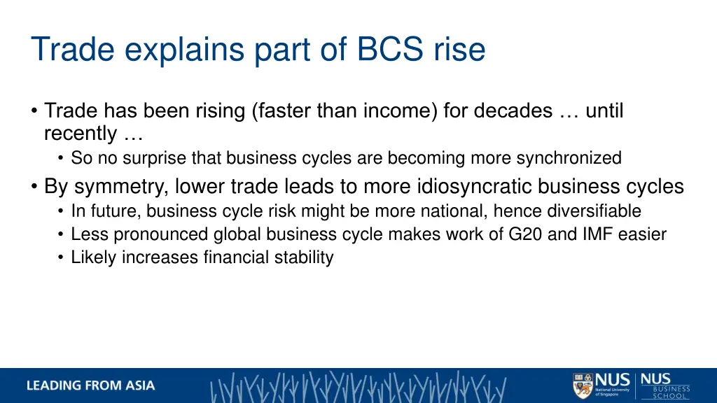 trade explains part of bcs rise