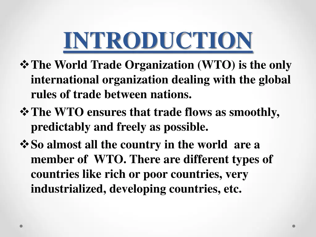 introduction the world trade organization