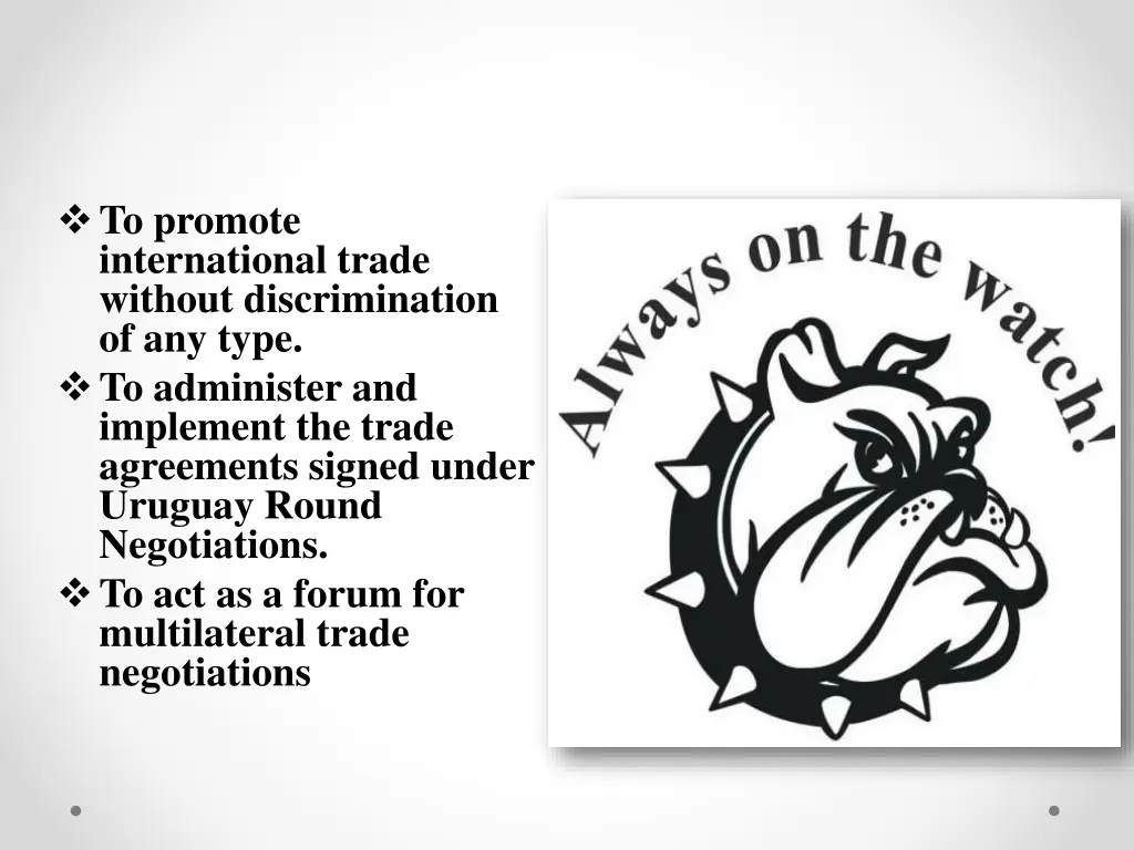 to promote international trade without