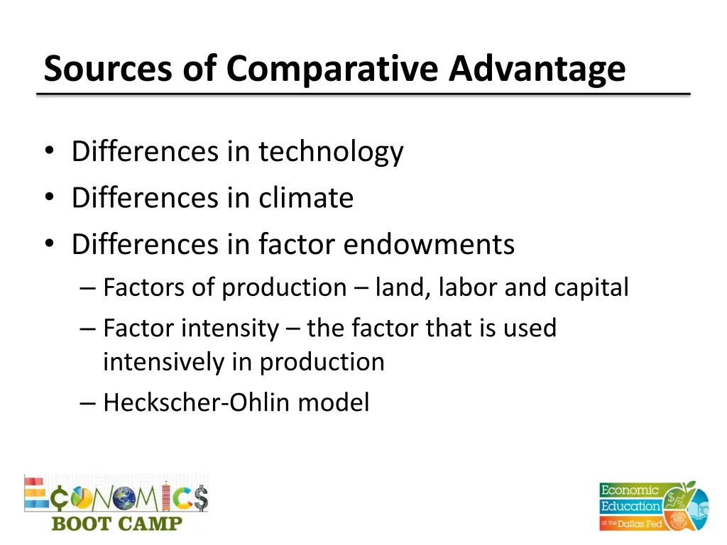 sources of comparative advantage