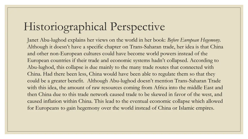 historiographical perspective
