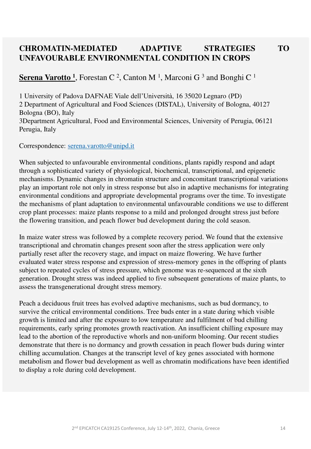 chromatin mediated unfavourable environmental
