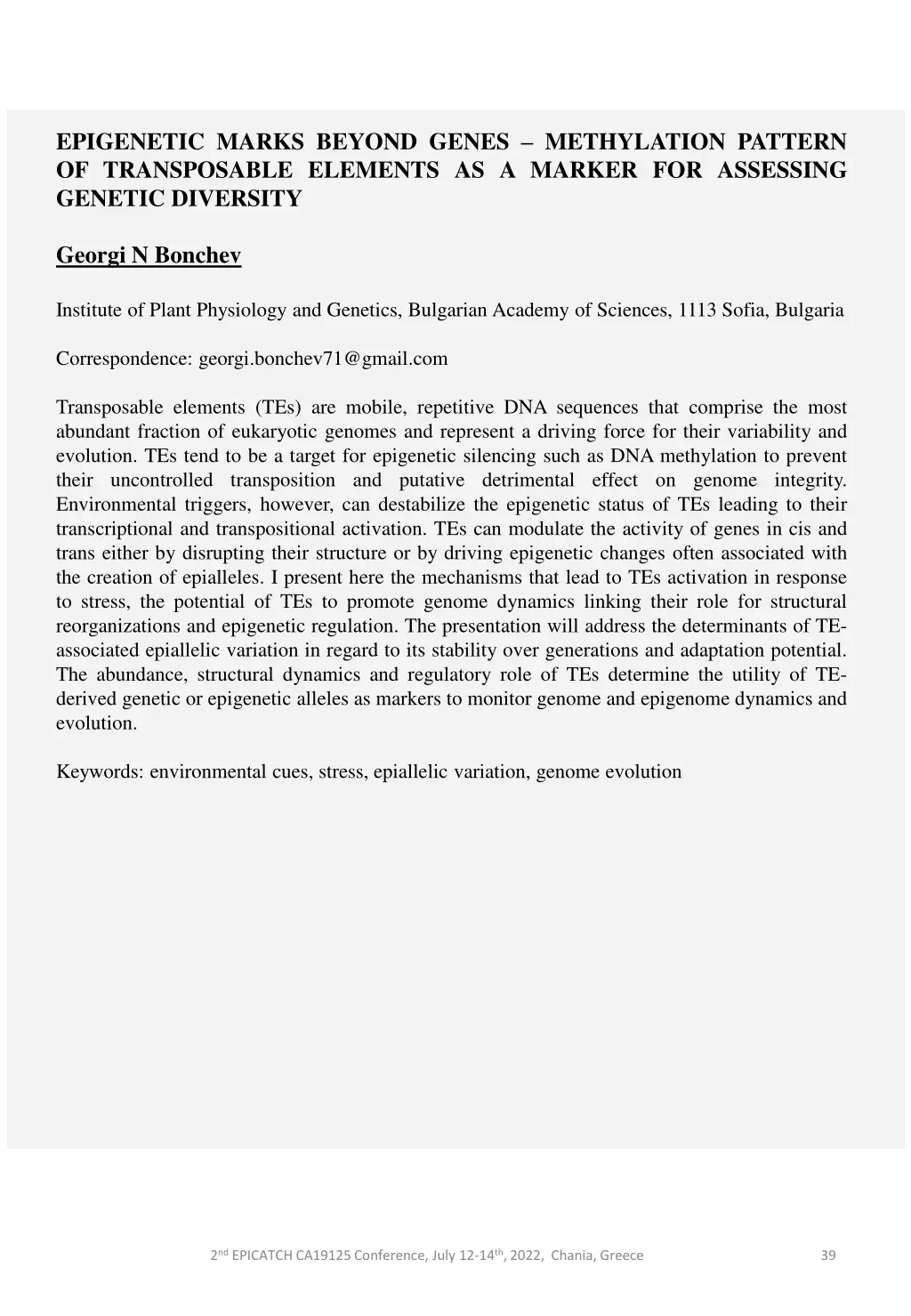 epigenetic marks beyond genes methylation pattern