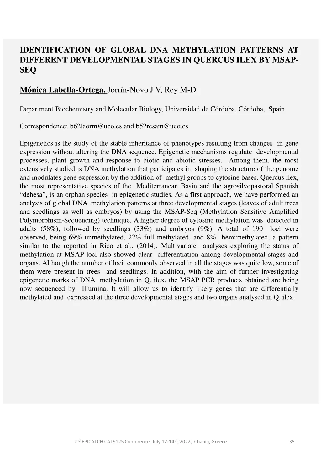 identification of global dna methylation patterns