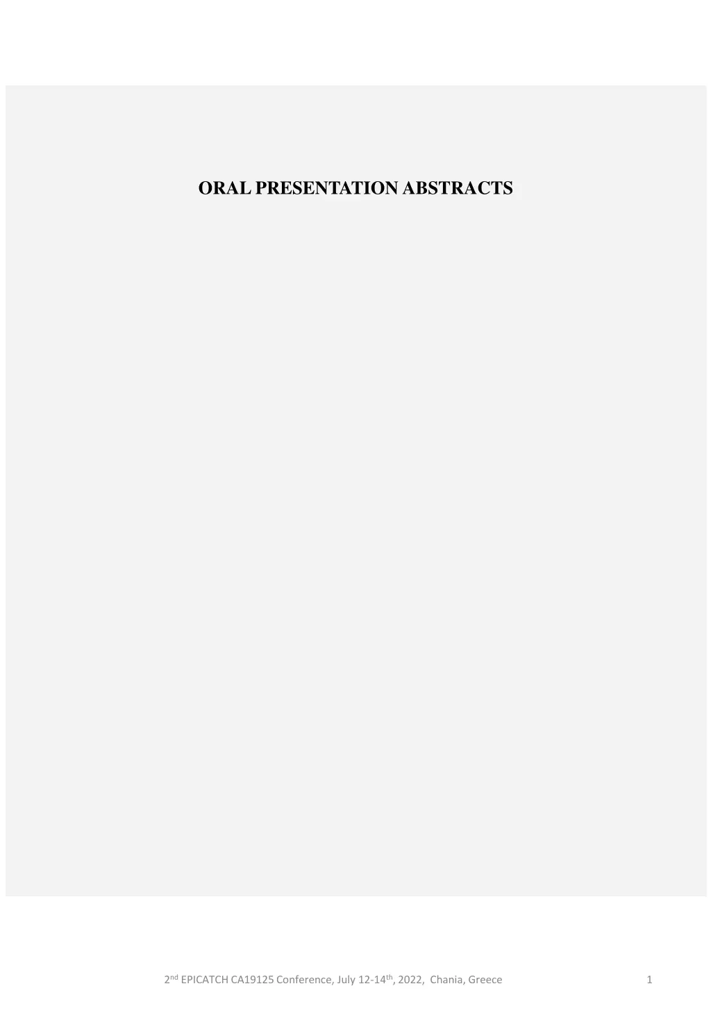 oral presentation abstracts
