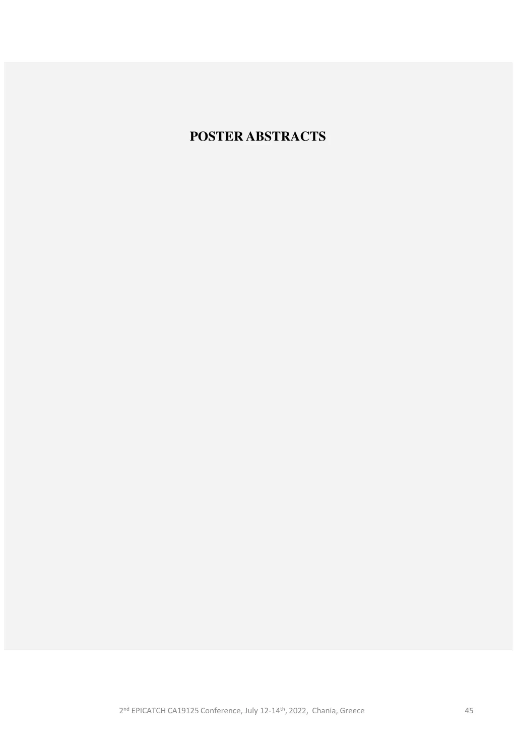 poster abstracts