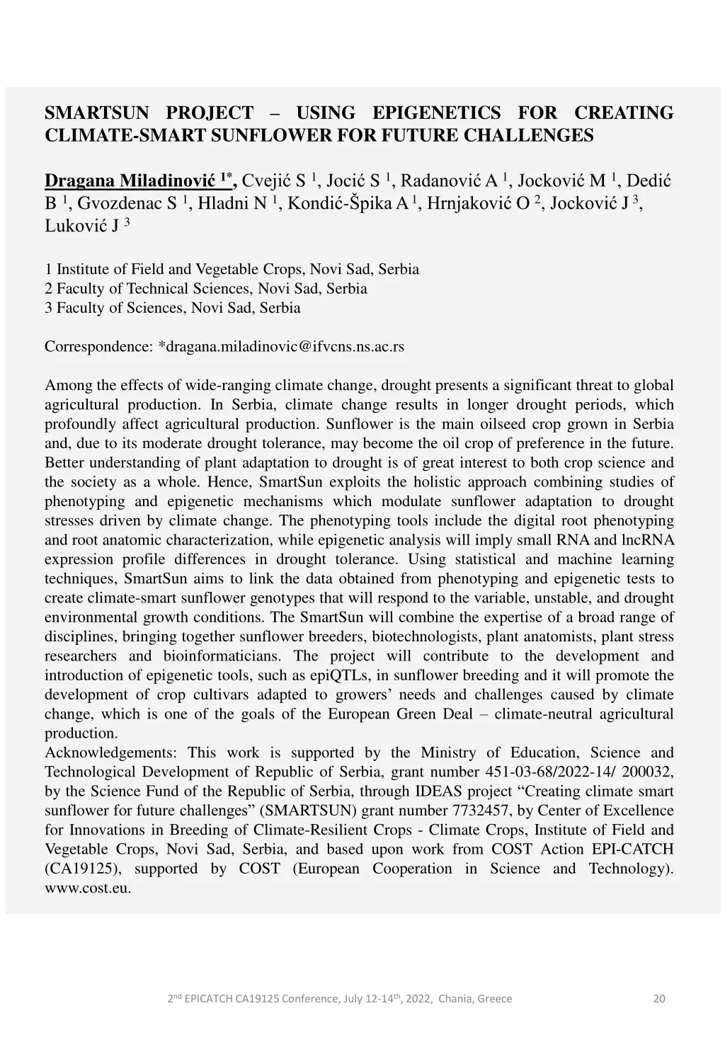smartsun project using epigenetics for creating