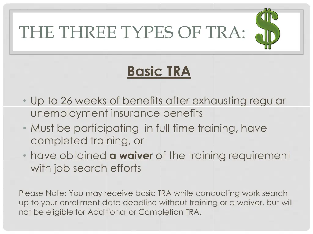 the three types of tra