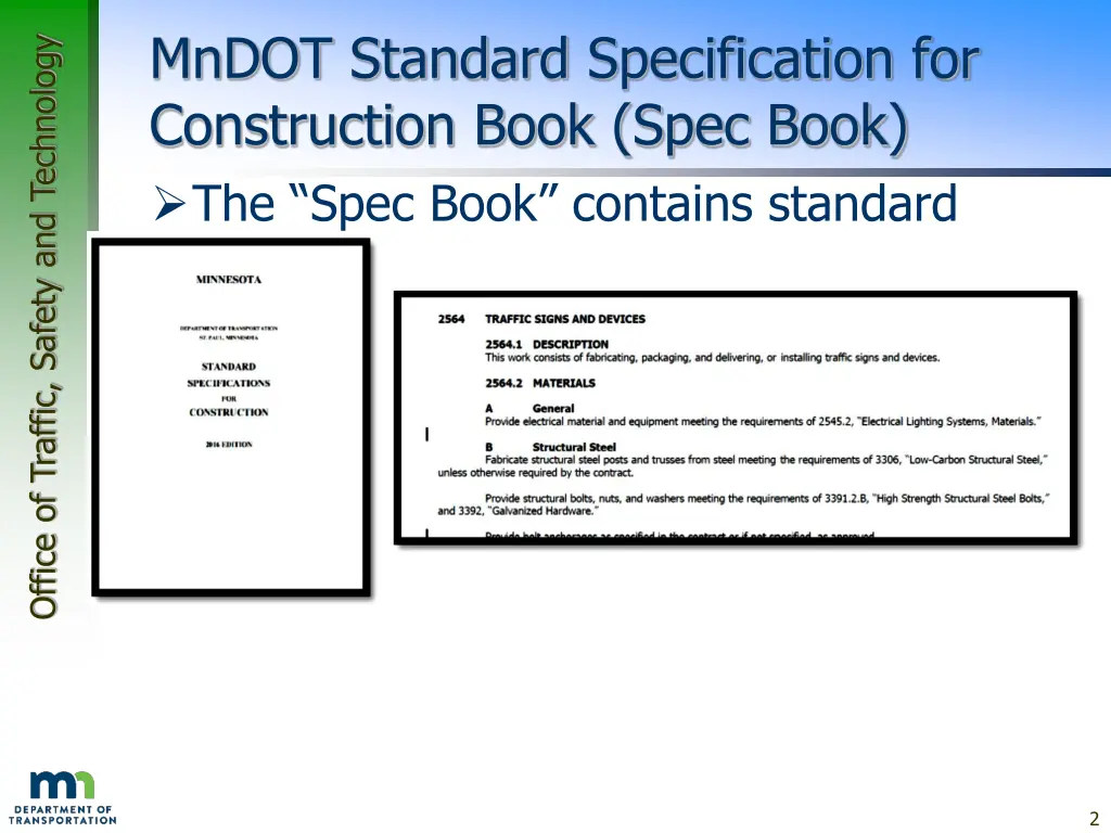 mndot standard specification for construction