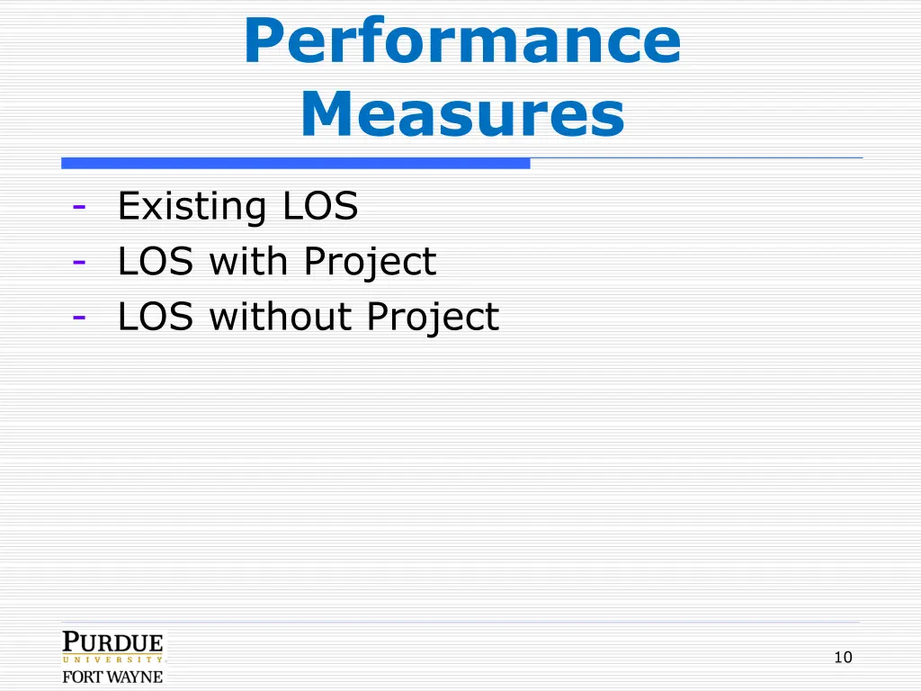 performance measures