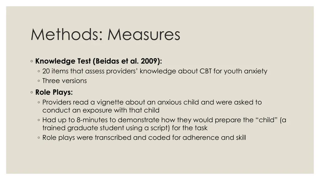 methods measures 1
