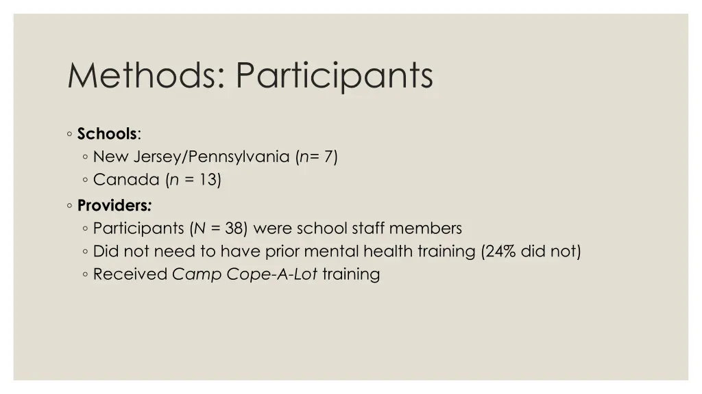methods participants