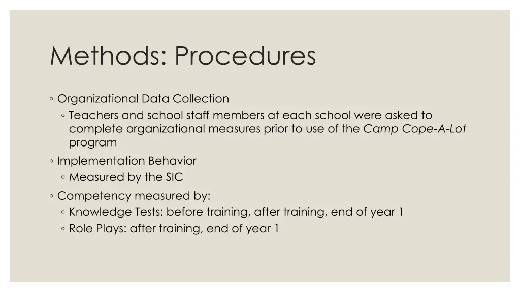 methods procedures 1