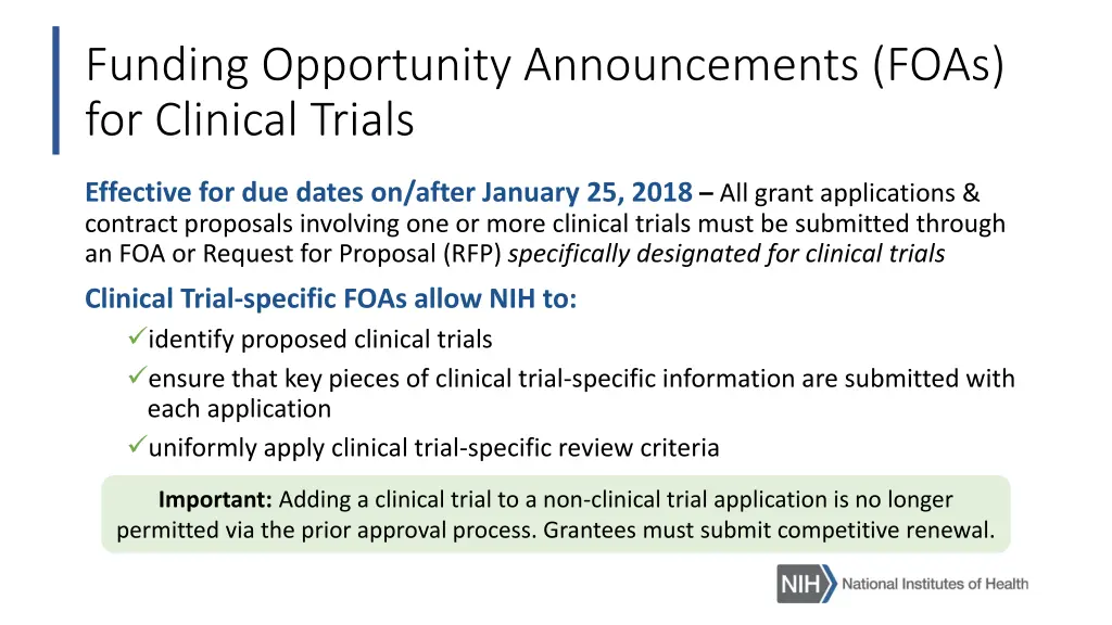 funding opportunity announcements foas
