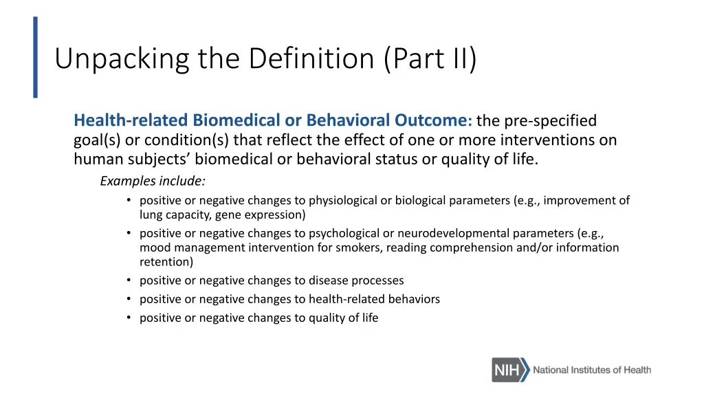 unpacking the definition part ii