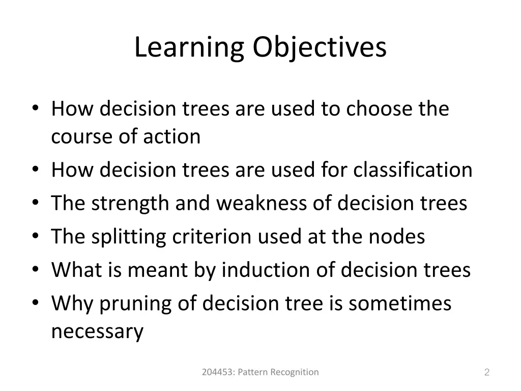 learning objectives