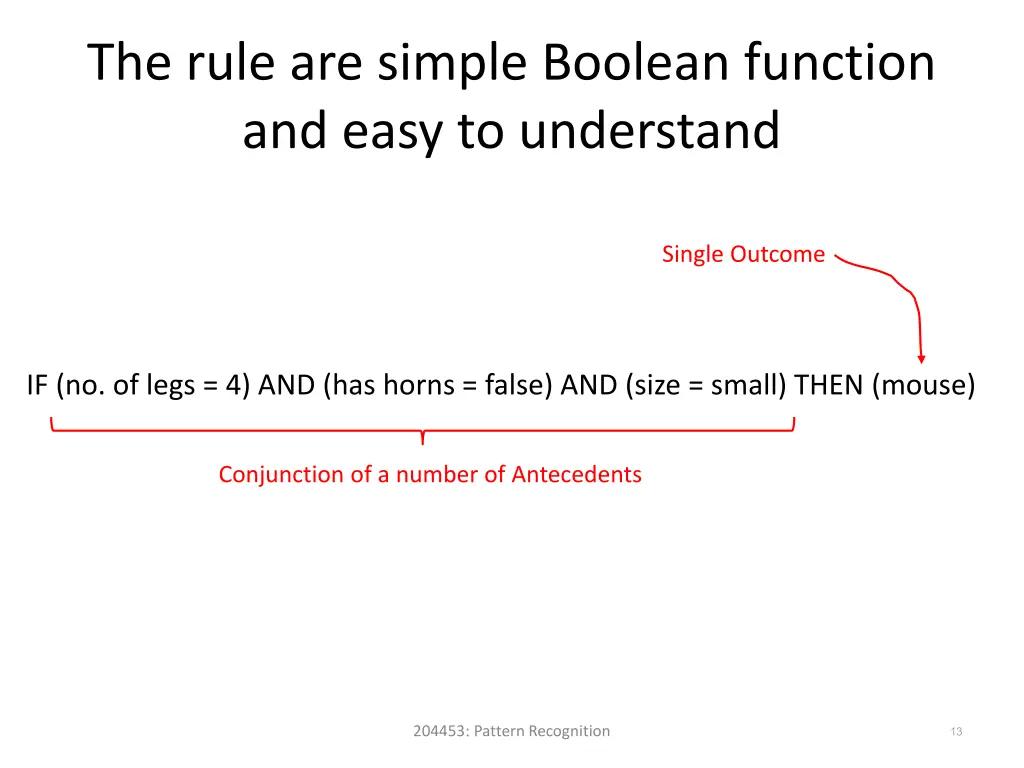 the rule are simple boolean function and easy