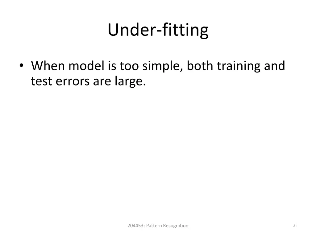 under fitting